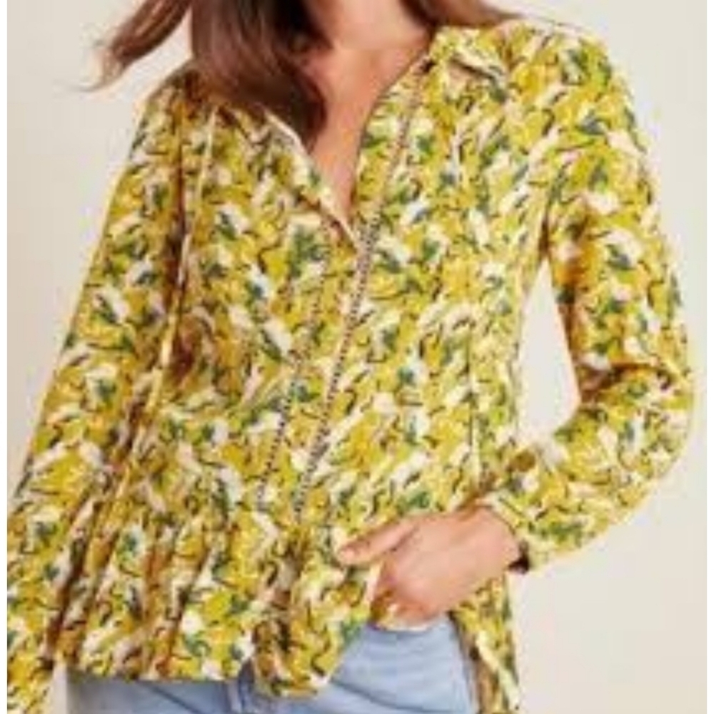 Maeve Janie Hare Flouncy Top Yellow Size 6